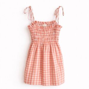 Alterd State Gingham Sundress M Check Smocked Tie Strap Summer Dress Cottagecore